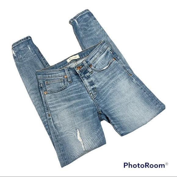 Madewell 9" High-Rise Skinny Jeans: Destructed-Hem Edition J0513 - Picture 9 of 16
